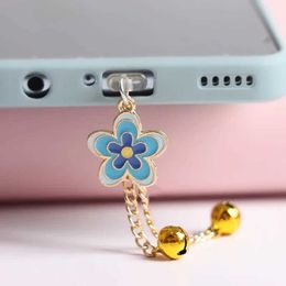 Cell Phone Anti-Dust Gadgets Kawaii Gradient Flowers Dust Plug Charm Phone Anti Dust Cap 3.5MM Jack Charge Port Plug For iPhone Usb C Dust Protection Stopper Y240423