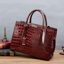 Bag Designer Fashion Women's Handbag Shoulder Luxury Crocodile Composite Simple Leather Large Capacity Shopping