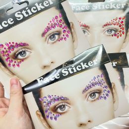 Tattoos Sexy Face Tattoo Sticker Glitter Fake Tattoo Temporary Tattoo Rhinestone Gemstone Diamond Jewellery Eye Sticker Party Woman 3D