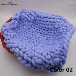 Blankets 5pcs/lot 45 45cm Hand Knit Soft Baby Blanket Super Thick Girls Boys Po Basket Filler Born Pography Props