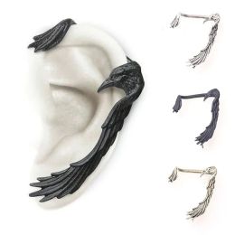 Earrings Gothic Punk Dark Style Dragon Ear Cuffs For Women Men Retro Raven Ear Cuff Earrings Fashion Jewellery 1pcs