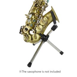 Saxophone Foldable Soprano Saxophone Stand Portable Sax Metal Floor Stand Holder with Carry Bag Woodwind Aeccessaries