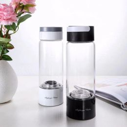 bottle Hydrogen Rich Water Generator Bottle Glass Cupbody Dupont Spe & Pem Dual Chamber Maker Lonizer H2 Inhalation Device