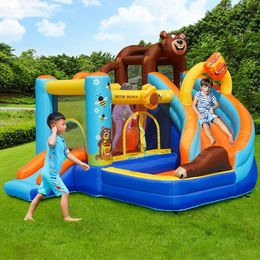 Toddler Playground Inflatable Bounce House Jump Castle Bouncer Slide Combo For Kids' Parties Backyard Entertainment Outdoor Jumping Jumper Toys Yard Game Play Fun