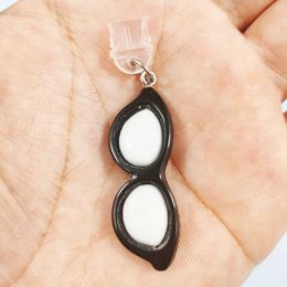 Cell Phone Anti-Dust Gadgets Mobile phone dust plug DIY three-dimensional black and white glasses pendant universal earphone dust plug number pendant for mo Y240423