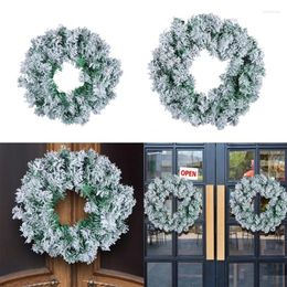 Decorative Flowers Wreath Hanging Decor SoftsNeedles Spring/Summer For Front Door Garden Snowy Pine Flower Window Decoration