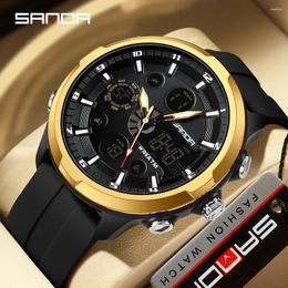Wristwatches Sanda 9053 Electronic Men's Watch Fashion And Leisure Korean Edition Waterproof Night Glow Multifunctional