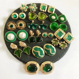 Earrings Sweet Elegant Designs Clip Earring, Fashion Multi Green Styles Jewellery For Women Party Birthday Gift