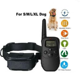 Collars 998D1 300M Pet Dog Anti Bark Training Collar with LCD Display Shock Control Waterproof Stop Barking Dog Training Equipment