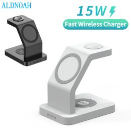 Chargers 15W Magnetic Wireless Charger Stand 4 in 1 Fast Charging Dock Station For iPhone 13 12 Pro Max Mini Apple Watch 7 Airpods Pro