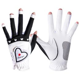 onderdelen 1 Pair Golf Fingerless Silicone Particle Nonslip Gloves Left and Right Hand Breathable Gloves for Women