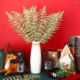 Decorative Flowers Simulated Leaves Exquisite For Christmas Weddings Golden Silver Color Party