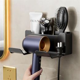 Dryer Hair Dryer Holder Wall Mounted Rack Bathroom Shelf Storage Shelves Accessories Shelf Hair Brush Storage Bracket Organiser Holder