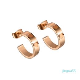 Designer couple earrings gold hoop earring fashion letter printed Jewellery Hip Hop Studs women 316L Stainless Steel love jewelries trendy never fade