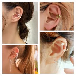 Earrings New Fashion Crystal Butterfly Wing Ear Cuff Clip Earrings Spider Leaf Gecko Lizards Tassel Chain Earrings Fashion Jewellery Gift