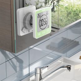 Set LCD Digital Waterproof Bathroom Suction Cup Wall Clock Shower Alarm Clocks Temperature Humidity Metre Kitchen Wash Room Timers