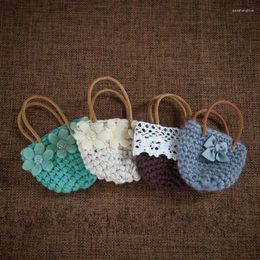 Blankets Baby Bags Born Pography Props Hand-crochet Mini Bag Po Accessories Creative Handbag