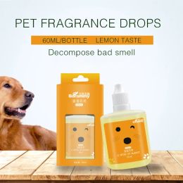 Housebreaking Household Pet Fragrance Drops Pet Perfume Liquid for Dogs and Cats Sterilise and Deodorise Air Purify Lemon Flavour 60ml