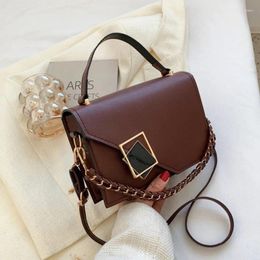 Shoulder Bags Portable Small Square Buckle Crossbody With Rigorous Sewing Adjustable Strap Woman Fashionable Pu Leather One