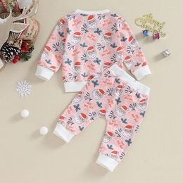 Clothing Sets Infant Toddler Baby Girl Christmas Outfits Long Sleeve Shirts Santa Sweatshirt Pants 2Pcs Fall Winter