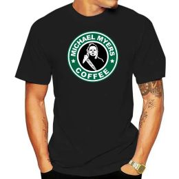 T-Shirts Michael Myers Coffee TShirt Spooky Halloween Inspired Design Tee TopCool Casual pride t shirt men Unisex Fashion tshirt free