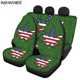 Car Seat Covers INSTANTARTS 4 Packs Auto Colourful Design Practical Stain Resistant Polyester Decorative Pads For Most
