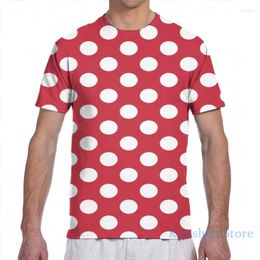 Women's T Shirts Red And White Polka Dots Men T-Shirt Women All Over Print Fashion Girl Shirt Boy Tops Tees Short Sleeve Tshirts