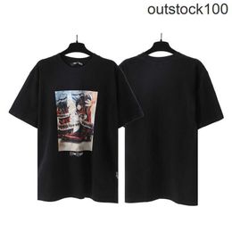 High end designer clothes for Paa Angles Trendy Print Short Sleeve T-shirt for Men Women High Street Loose Half Sleeves With 1:1 original labels