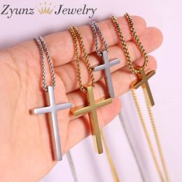 Necklaces 5PCS, New Christian Jewellery Stainless Steel Cross Pendant Necklaces For Women Men Catholic Crucifix Collar Choker