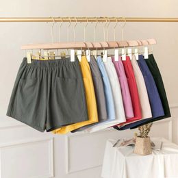 Women's Pants Capris Versatile Wide Legs Pants Cotton And Linen Shorts WomenS Shorts Casual Large Size Printed Elastic Waist Pants Ropa De Mujer Y240422