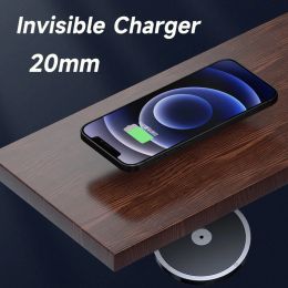 Chargers 20mm Long Distance Wireless Charger invisible Marble Desktop Furniture Table Hidden Adsorption For iPhone 12 11Pro X Samsung S20