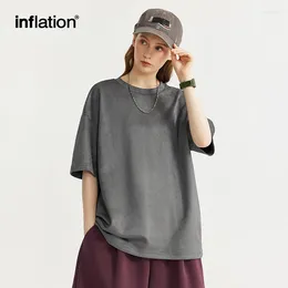 Men's T Shirts INFLATION Faux Suede Short-Sleeve Tshirts Unisex Basic Overszied Drop Shoulder Tees