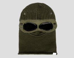 Goggle Balaclava Extra Fine Merino Wool Beanie Knit Hat Men Cap Outdoor Windbreak Hood Retains Heat Skull Caps Black Army Green9591709