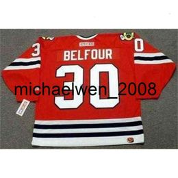 Kob Weng Men Women Youth ED BELFOUR 1994 CCM Turn Back Away Hockey Jersey All Stitched Top-quality Any Name Any Number Goalie Cut