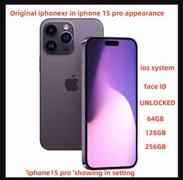 Refurbished Original Unlocked apple iPhone XR in iPhone 15 pro style phone15PRO style appearance