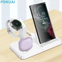 Chargers 30W 3 in 1 Wireless Charger Stand For Samsung S23 S22 S21 S20 Ultra Note Galaxy Watch 5 4 Active Buds Fast Charging Dock Station