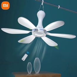 Carriers Xiaomi New Big Size 6 Blades Ceiling Fan 220v Power Silent with Remote Control Timing Hanging Fan Plug for Camping Tent