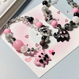 Strands Harajuku Cat Heart Rhinestone Star Bead Bracelet for Women Sweet Cute Charm Aesthetics Y2k Accessories Korean Fashion Jewelry