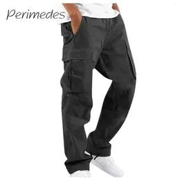 Men's Pants Overalls Drawstring 2024 Multi Pocket Casual Hiking Summer Trousers Cotton Twill Basic Durable Fashion Pantalones