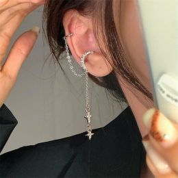 Earrings 1pc Long Chain Tassel Ear Clip Star Cross Butterfly Dangle Earring Multilayer Ear Cuff For Women Girl Fashion Party Jewelry 2023