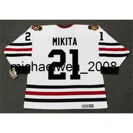 Kob Weng 2018 Custom STAN MIKITA 1967 Men Women Youth CCM Vintage Home Hockey Jersey Goalie-cut Top-quality Any Name Any Number