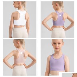 Yoga Outfit Lu- 1458 Kids Bra Girls Dance Top Sport Cropped Running Gym Sports Drop Delivery Outdoors Fitness Supplies Dh5Oi