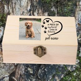 Urns Personalised Pet's Photo Customise Your Pet Name Cremation Cat Ashes Urn Box Dog Ashes Custom Funeral Box Remains Wood Box