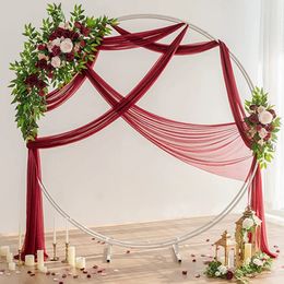 Wedding Arch Chiffon Draping Fabric Drapes Sheer Backdrop Curtain for Ceremony Party Outdoors Decorations 240419