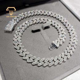Hip Hop Chains Jewelry for Men 15mm Clustered Real Moissanite Big Diamonds Cuban Link Chain 925 Silver Necklace Iced Out Chain