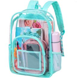 Backpack Clear Heavy Duty See Through Transparent Bookbag -Green