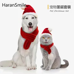 Dog Apparel Pet Christmas Hat Scarf Set Transforms Into Funny Clothing