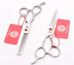 Z8000 55quot JP 440C Purple Dragon Red Stone Professional Human Hair Scissors Barbers039 Cutting Thinning Shears Left Hand S3615708