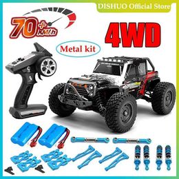 Electric/RC Car Rc Cars 16103Pro 50km/h or 70km/h with LED 1/16 Brushless Moter 4WD Off Road 4x4 High Speed Drift Monster Truck Kids Toys Gift T240422