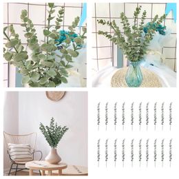 20PCS Artificial Leaves Stems Faux Greenery Decor Branches Real For Floral Arrangement Vase Wedding Hanging Wisteria Garland 240409